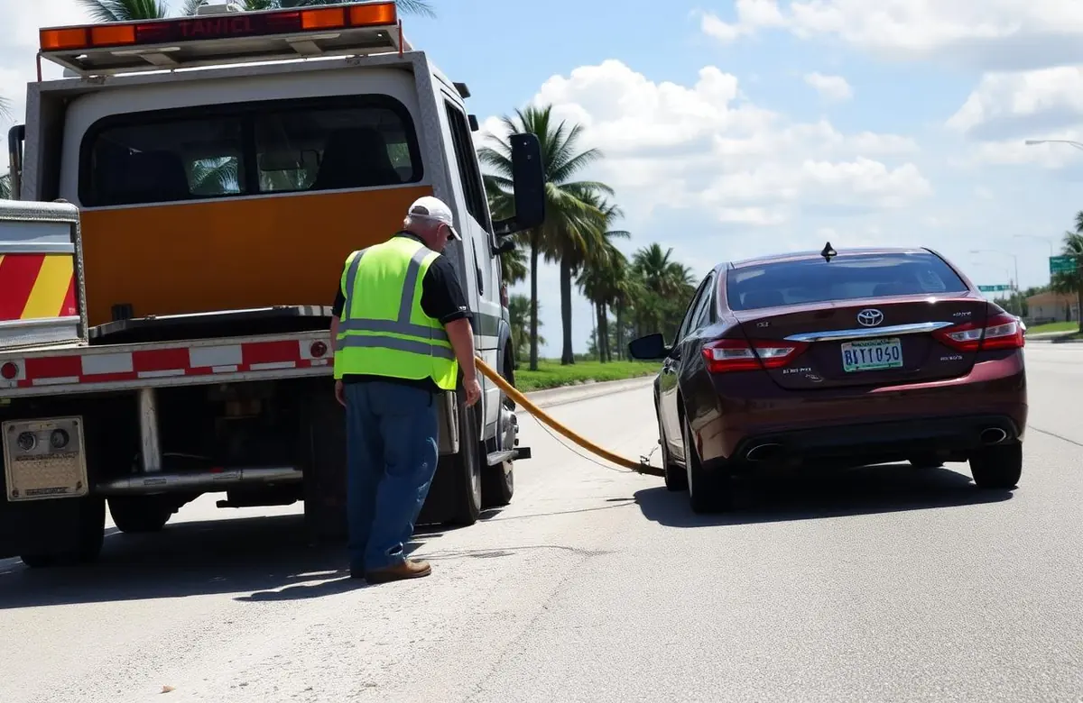 Flatbed tow after transmission failure in Hialeah, FL